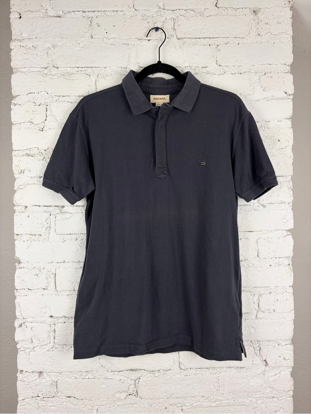 Diesel Grey Short Sleeve Cotton Polo Shirt Medium